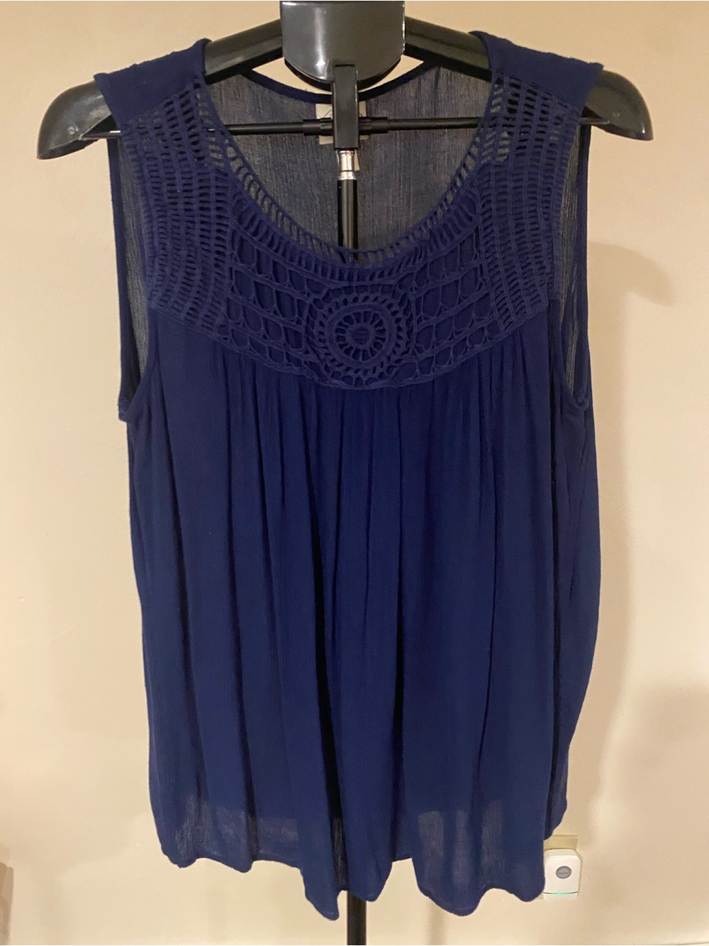 St. John's Bay Navy Crochet Yoke Sleeveless Camisole